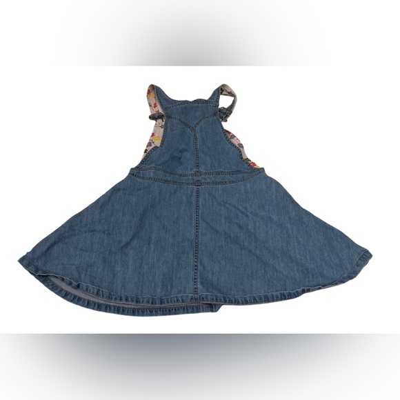 Mini Boden Overalls Denim Jean Jumper Skirtall Dress Chambray Blue Size 7-8 - Picture 2 of 4